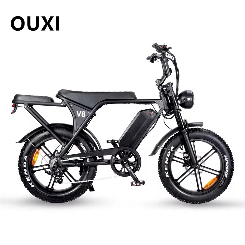OUXI V8 5.0 2025 Edition fatbike inclusief gratis alarm , achterzitje en voetsteuntjes en tas en pomp