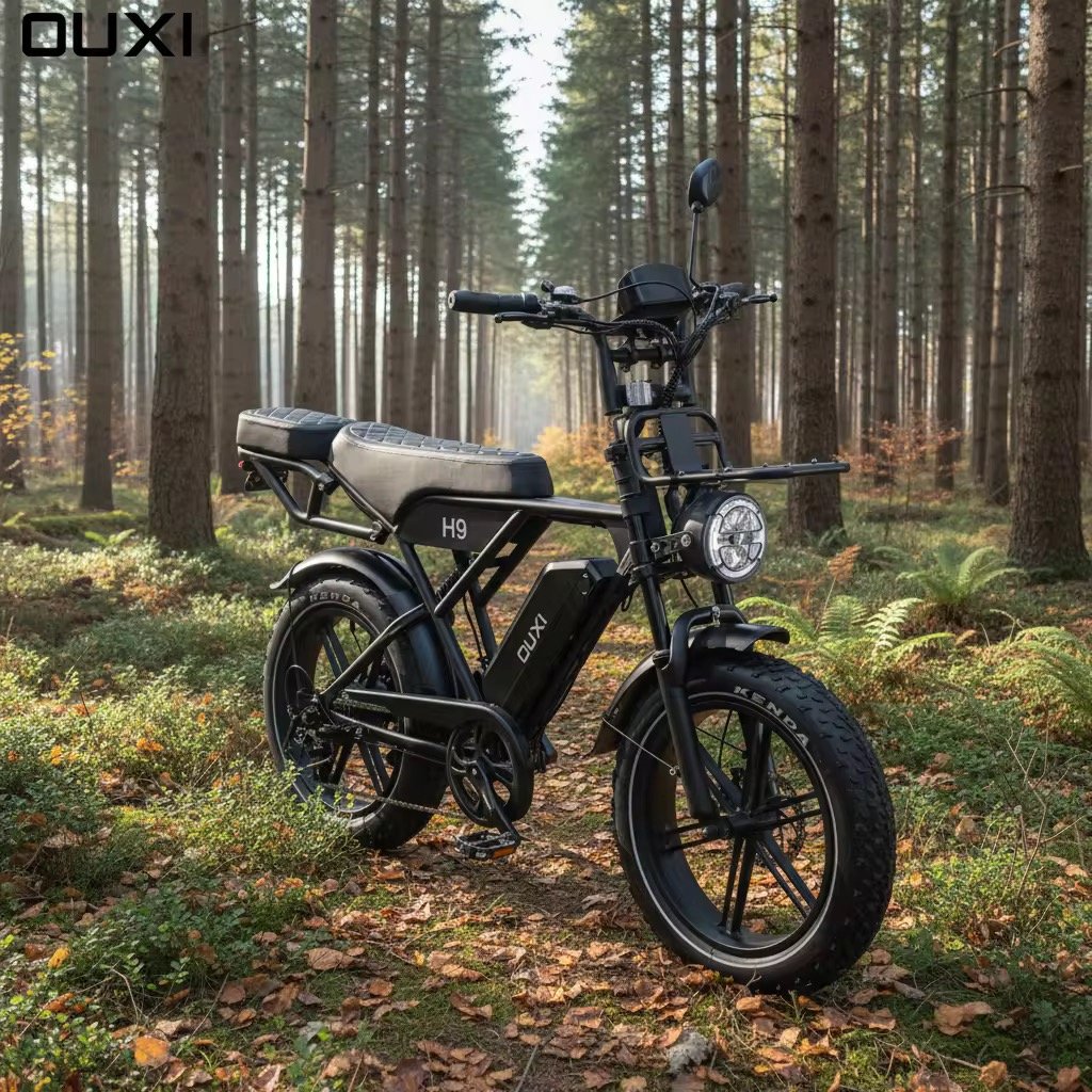 Ouxi H9 6.0 Fatbike - Gratis Alarmsysteem, Voorrekje, Voetsteuntjes & Grotere Vernieuwde Display