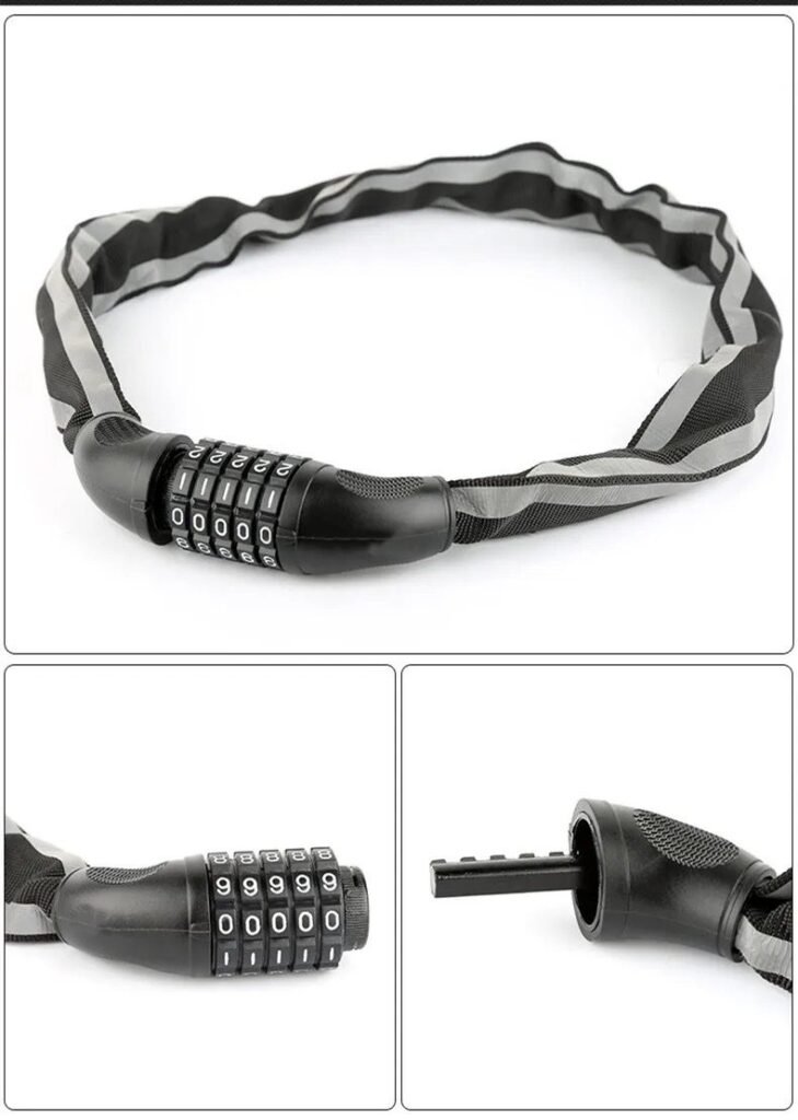 Tonyon fiets en E-step cijferslot 6X90 cm kettingslot