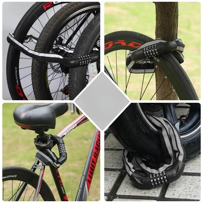 Tonyon fiets en E-step cijferslot 6X90 cm kettingslot