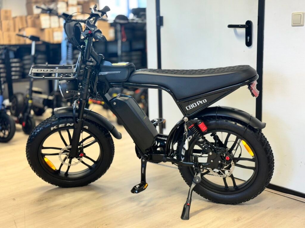 OUXI C80 PRO 2025 Edition E-bike, fatbike inclusief gratis alarm , Voorrekje, voetsteuntjes, tas en pomp