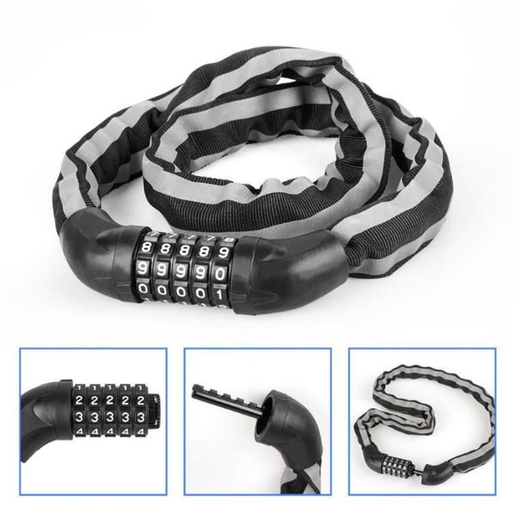 Tonyon fiets en E-step cijferslot 6X90 cm kettingslot