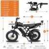 X80 PRO 2025 Edition  fatbike inclusief gratis achterzitje en voetsteuntjes en tas en voorrekje met Slim alarmsysteem en geïntegreerde GPS-tracking